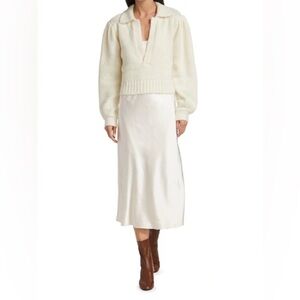 Chic Cream Sweater and Skirt Set